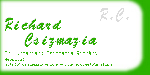 richard csizmazia business card
